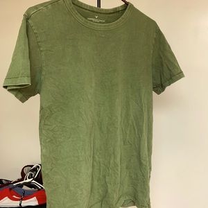 Army Green American Eagle Curve Hem Tee